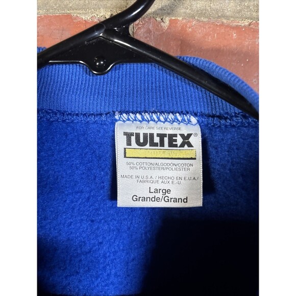 Vintage 90s 1999 Mens Blue St. Louis Rams Kurt Warner NFL Crewneck Adult Large - Picture 5 of 6